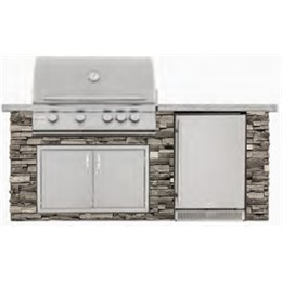 6' Grill Island - White Top/Grey Walls
