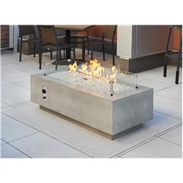 54" White Cove Linear Fire Pit Table