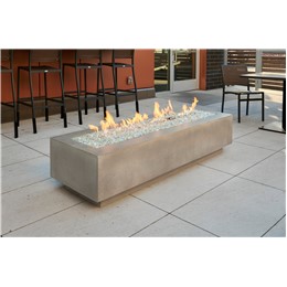  72" White Cove Linear Fire Pit Table